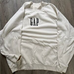 GAP Women’s Oversized Off-White Crewneck Sweater